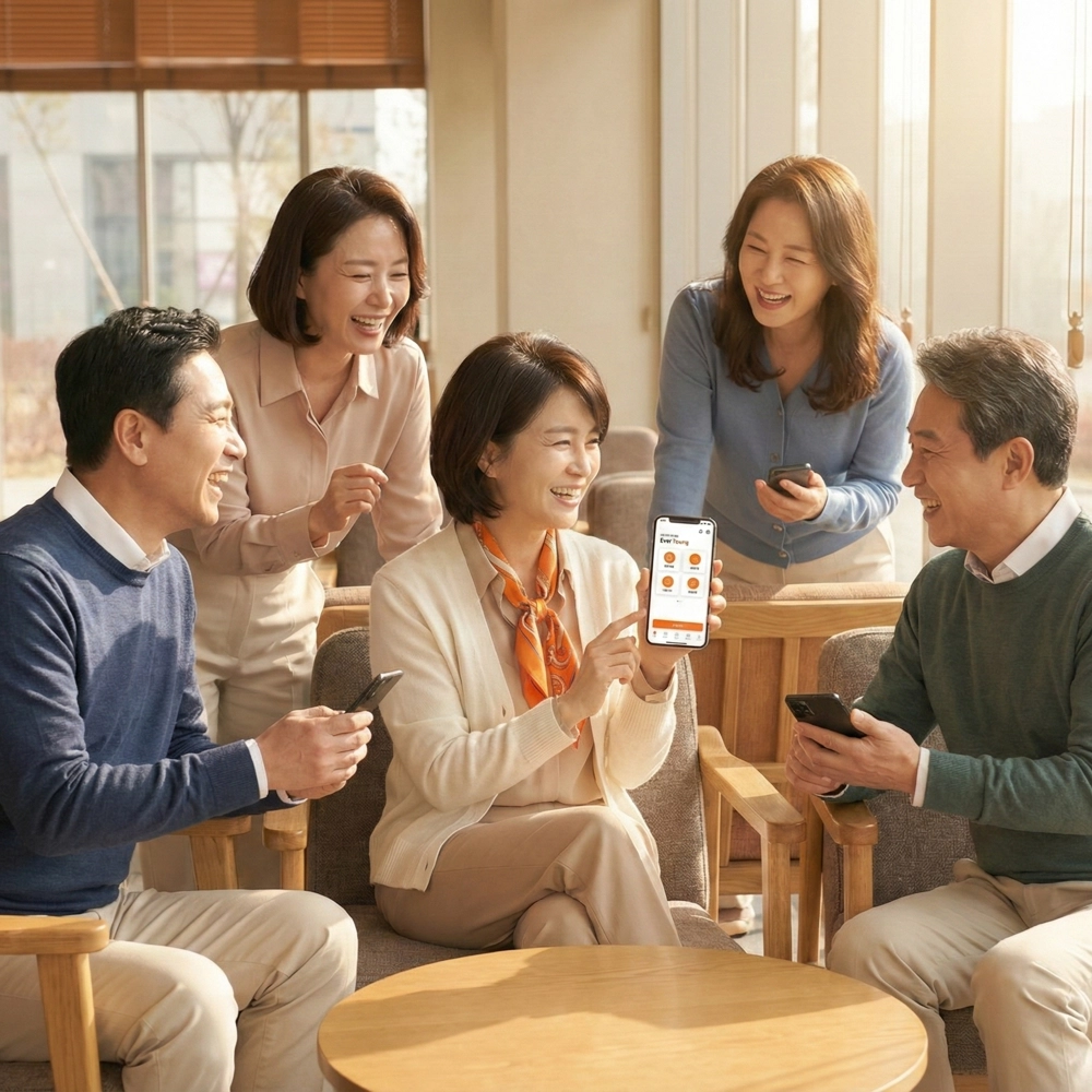 에버영 앱으로 취향 대화를 나누는 GG세대 사용자들